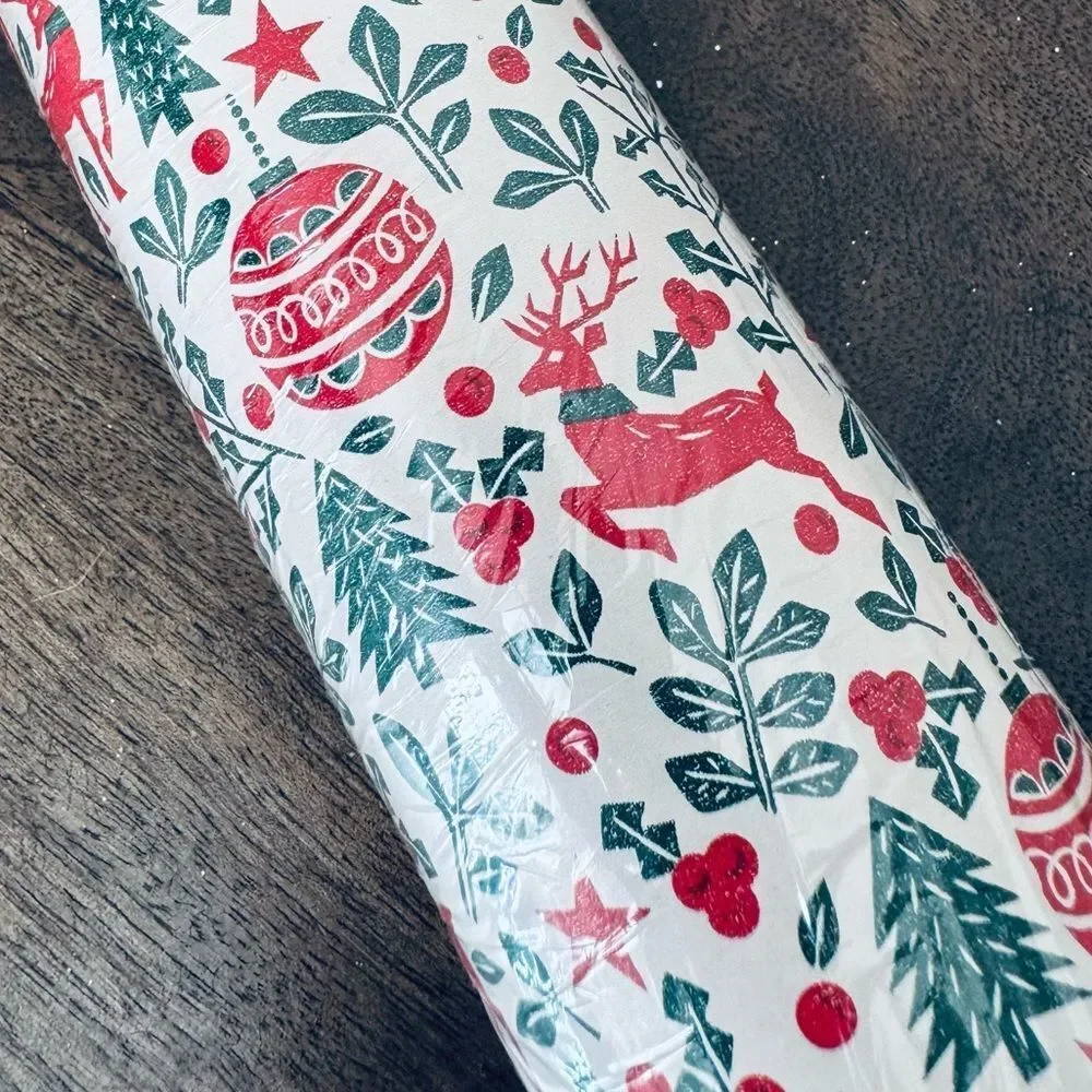 Reindeer Trees Holiday Christmas Gift Wrap Wrapping Paper Roll
